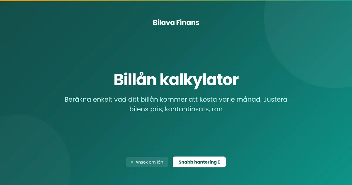 Billån kalkylator
