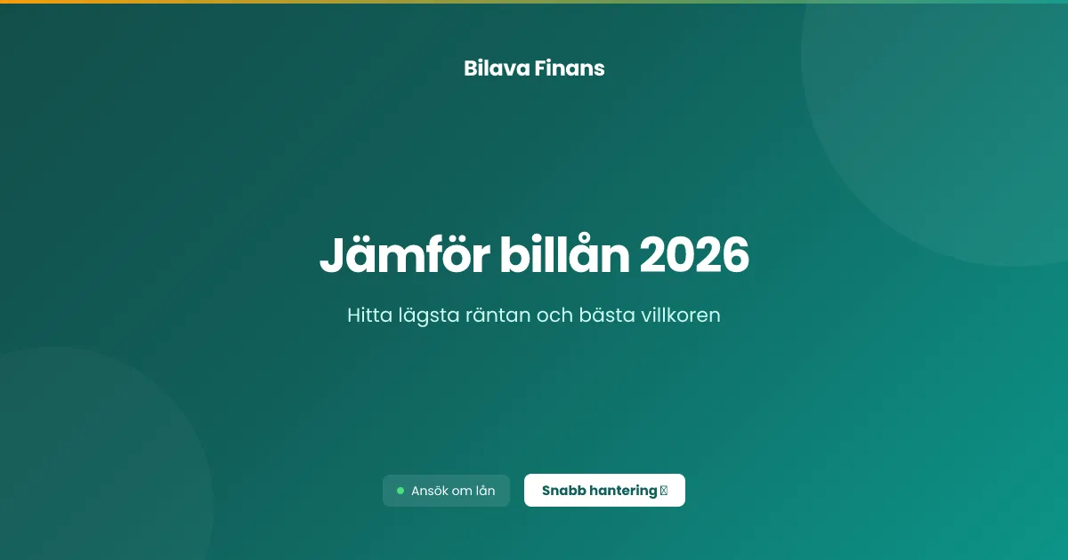 Billån - Jämför & ansök