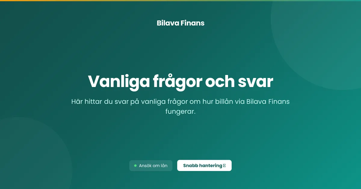 Vanliga frågor och svar